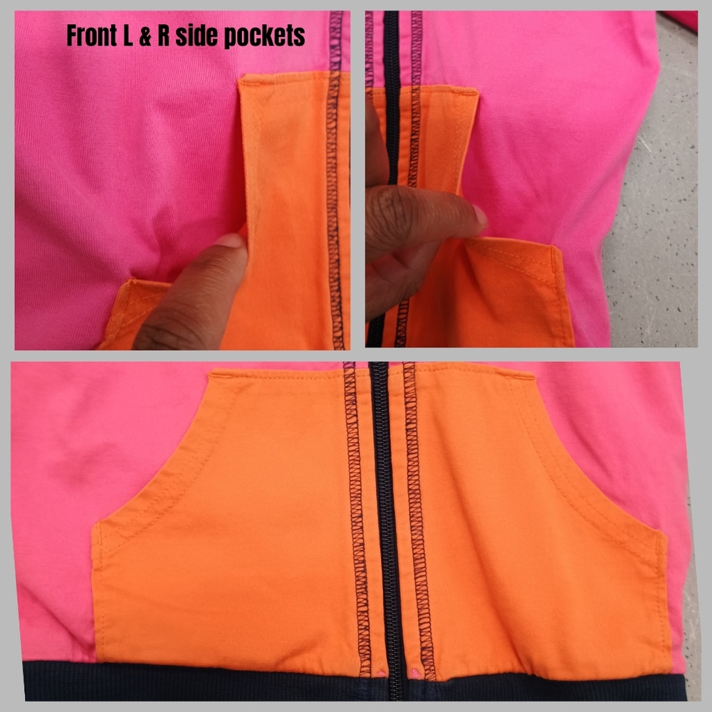 Hanna Andersson Multi Color Color Block Zip Up Hoodie Jacket Girl Kid Size 110 - Picture 11 of 14